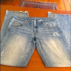 AEO🦅 destroyed paint spotted boho 👖 size 18 x 34